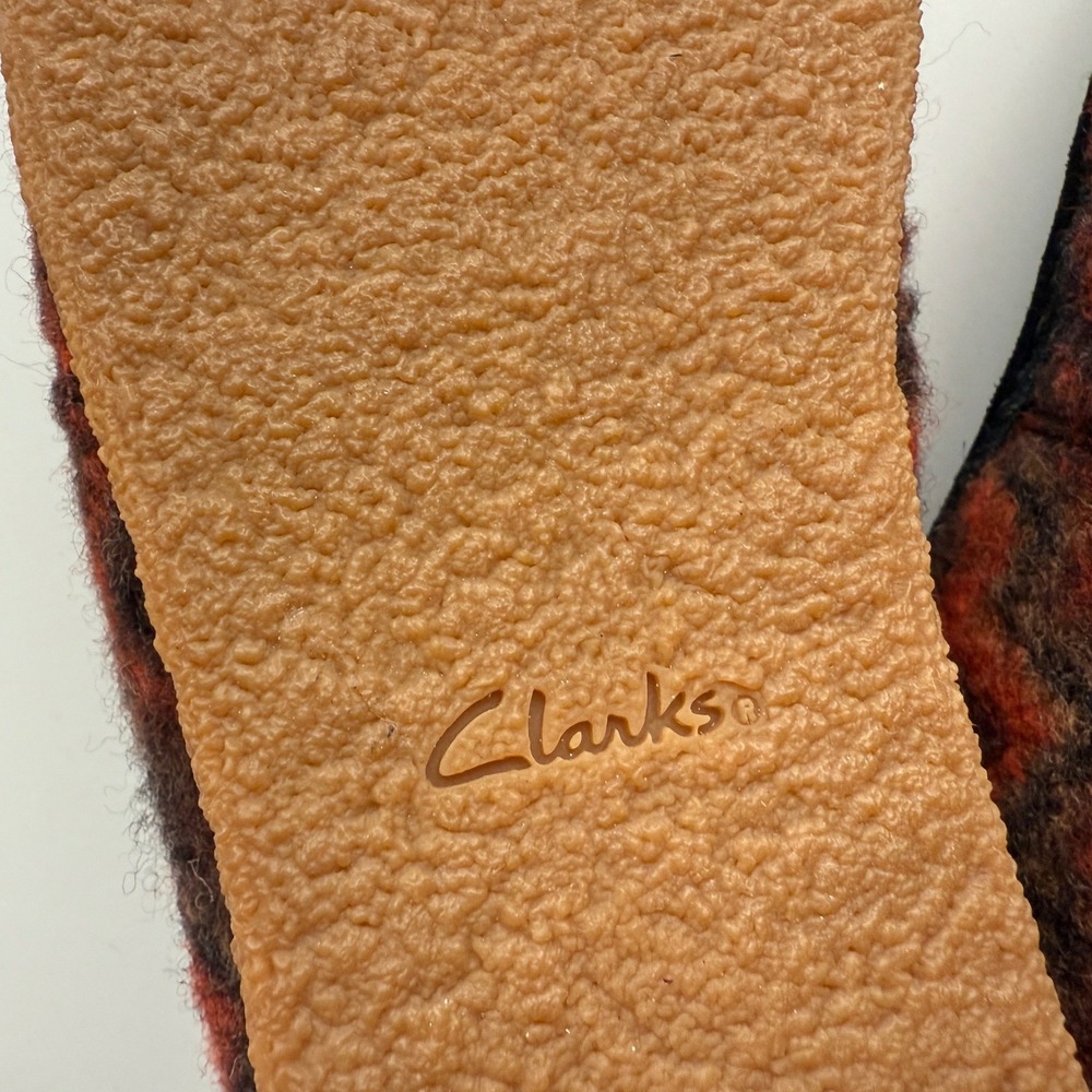Clarks EUC Chacre Black Orange‎ Combi Wool Wallabee Crepe Sole Boots sz 8 1/2 - Picture 8 of 9